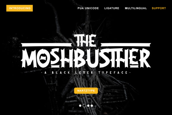 The Moshbusther: A Playful Blackletter Font for Web Designers